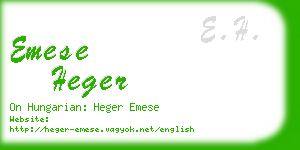 emese heger business card